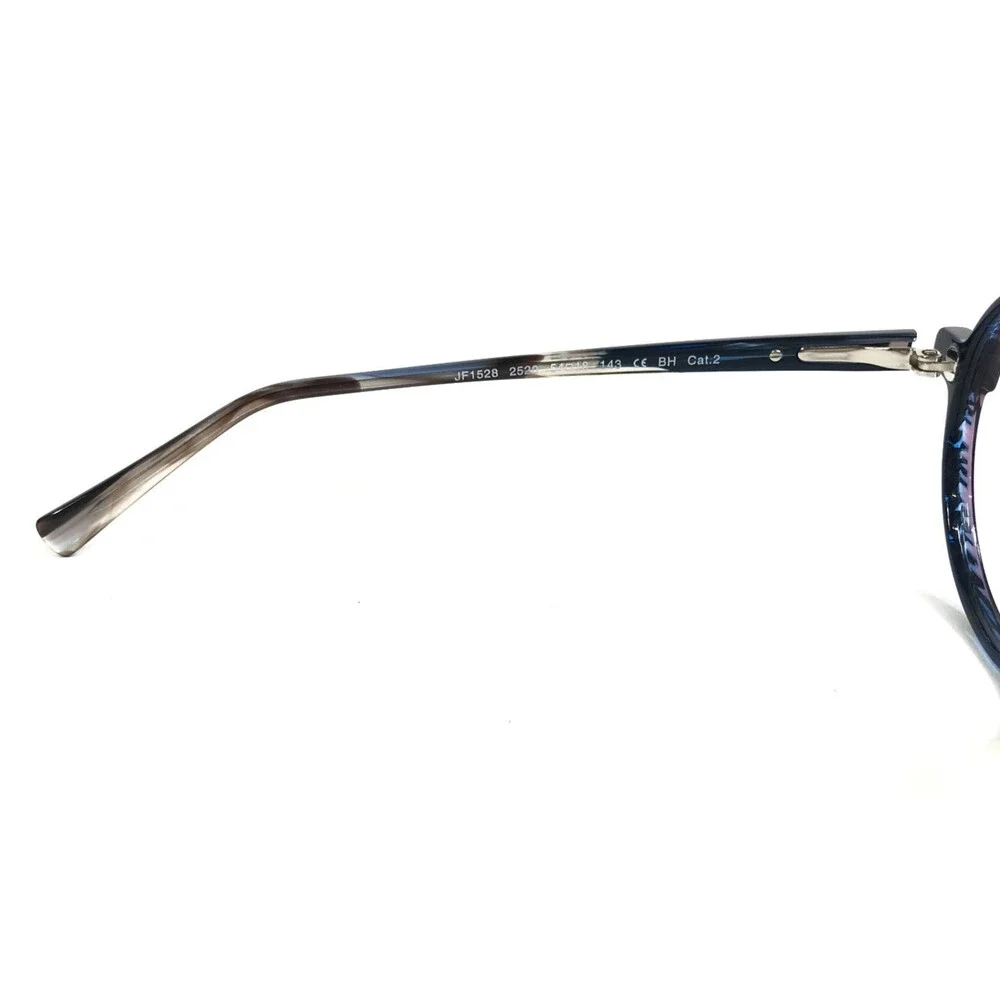 J. F. Rey Eyeglasses Frames JF1528 2520 Blue Brown Horn Cat Eye 54-19-143
